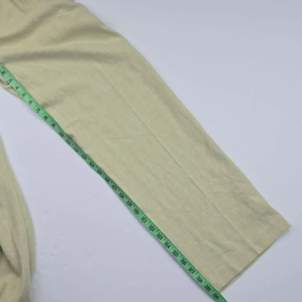 House of Harlow -1303 High Rise Pleated‎ Trouser Pants Textured Straight Green 6
